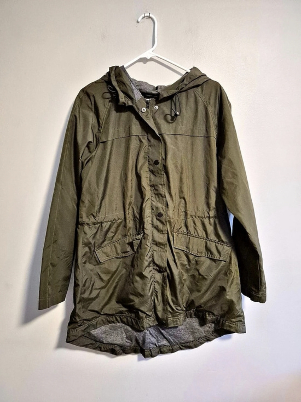 A New Day Large Dark Green zip Up Water Resistant Windbreaker Jacket